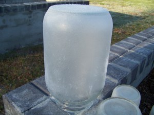 Frosted glass jar