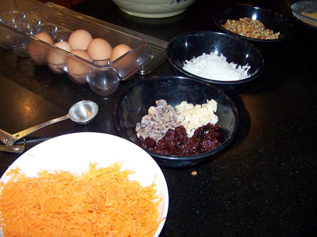 Carrot muffin ingredients